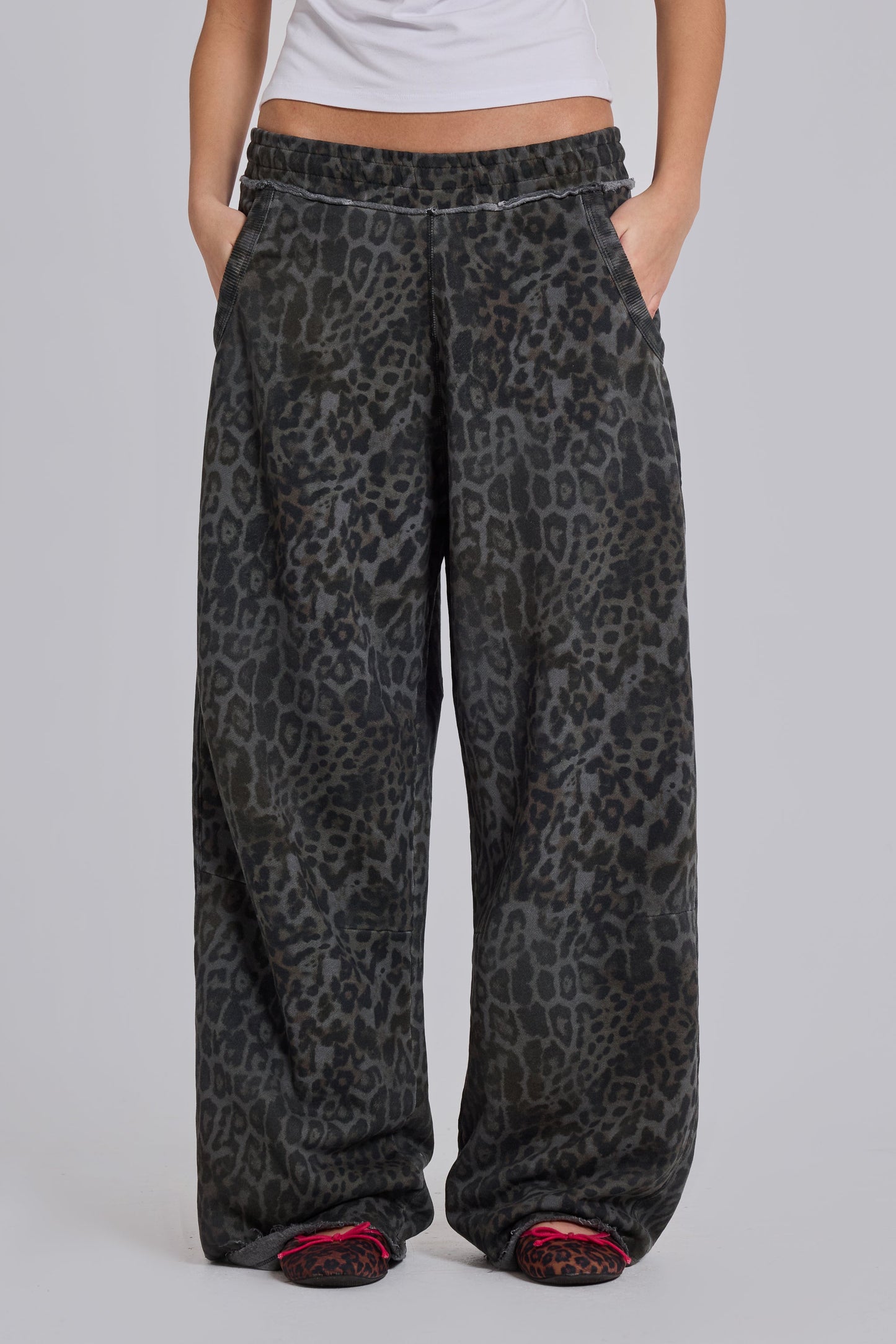 Charcoal Leopard Monster Joggers